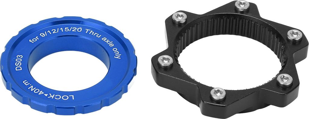 MEIJUN Centerlock auf 6-Loch-Montageadapter, Sicherungsring, Achsnabe aus Aluminiumlegierung für Stecknabe, Blau