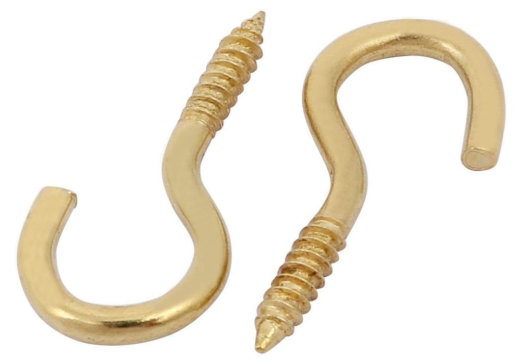100 Stk Spirale Eisen Messing vergoldet Selbstklopfen Schraube Haken 2,6 mm Durchmesser Gewinde 26mm L?nge