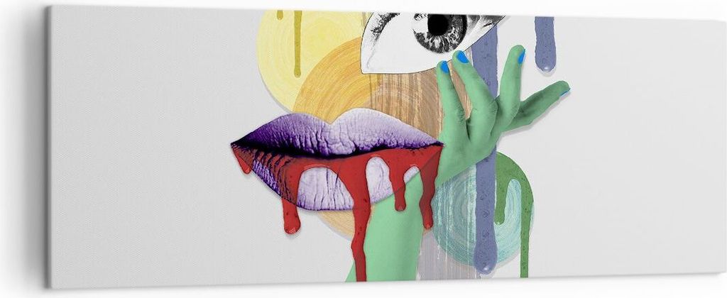 Bild auf Leinwand - Leinwandbild - Abstraktion modern - 140x50cm - Wand Bild - Wanddeko - Leinwanddruck - Bilder - Kunstdruck - Wanddekoration - Le...