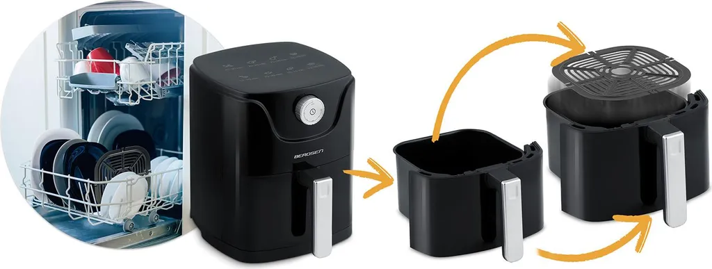 Friggitrice ad aria senza grassi Berdsen BD-654 nero - 8