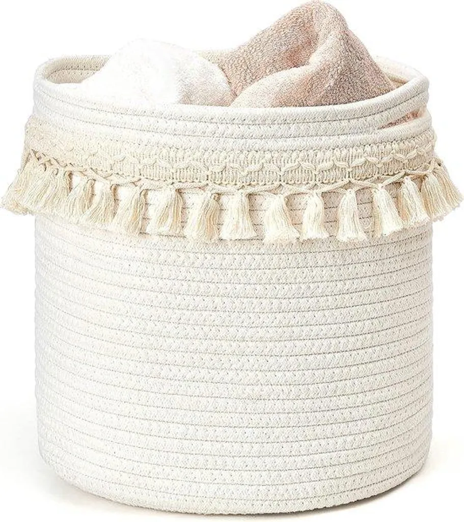 Panier en coton doux pour chambre de bébé : rangez les jouets avec style