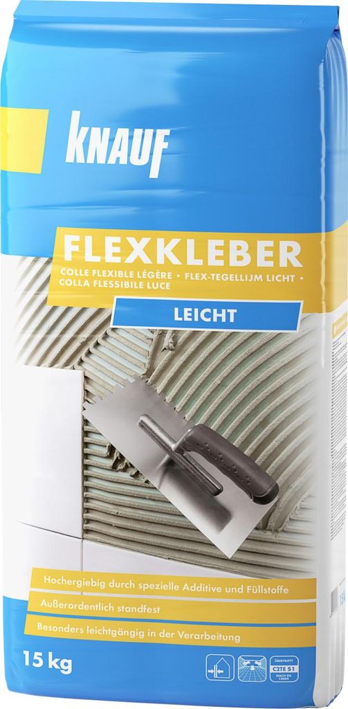 Knauf Fliesenkleber C2 TE S1 hochflexibel extra stark leicht 15 kg Innen Außen
