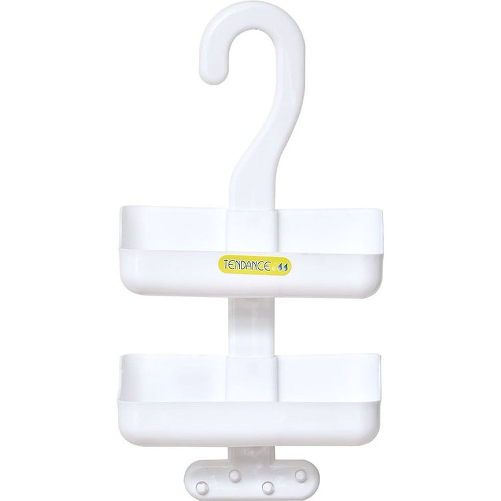 Tendance Zweistöckiges Duschregal weiß Polypropylen 10x22x42,5 cm