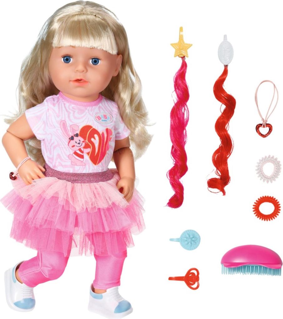 Große Schwester BABY geboren Play & Style, blond, 43 cm Produktbild 