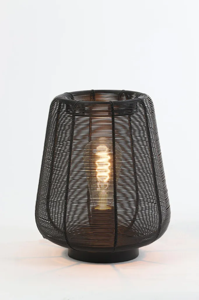 Lampe de table métal noir Adeta E27 au design industriel moderne - 2