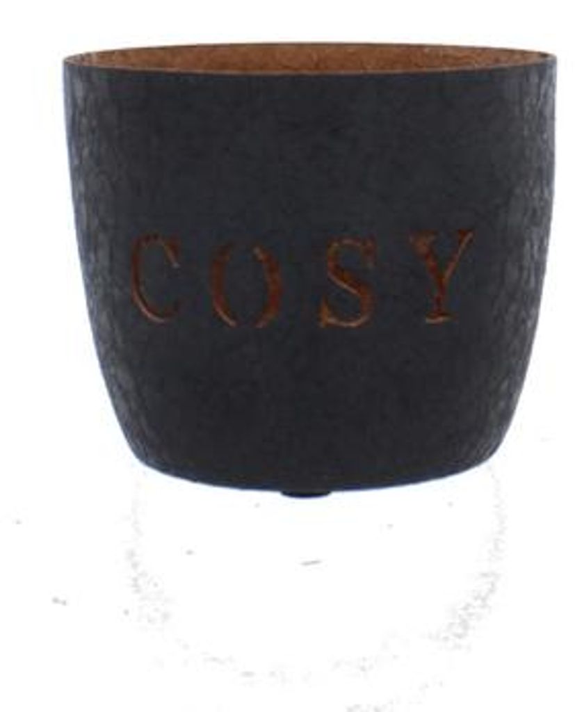 Windlicht Cosy - schwarz/gold - ca. 10 x 10 x 8,5 cm
