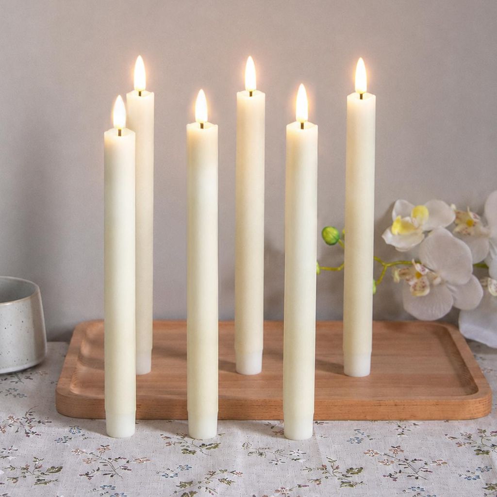 6 candele a LED a forma di bastoncino, luce bianco caldo, Immagine del prodotto 