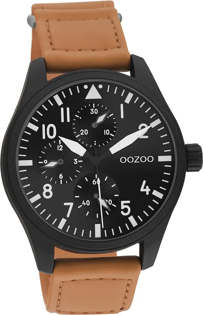 Montre Homme Orange en Cuir Oozoo Timepieces - Style Chic et Sportif