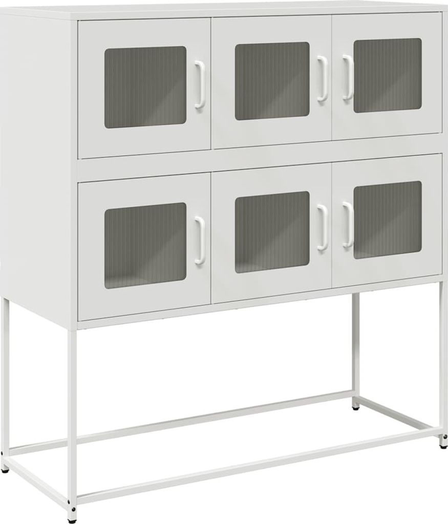 Sideboard Weiß 100,5x39x107 cm Kaltgewalzter Stahl