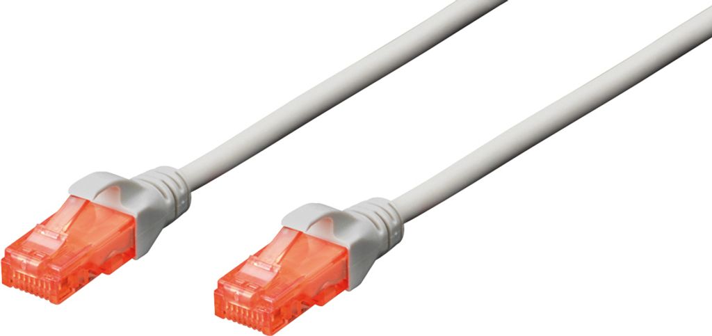DIGITUS Patchkabel Kat. 6 U/UTP LSZH 0,5 m grau Set 10 Stück