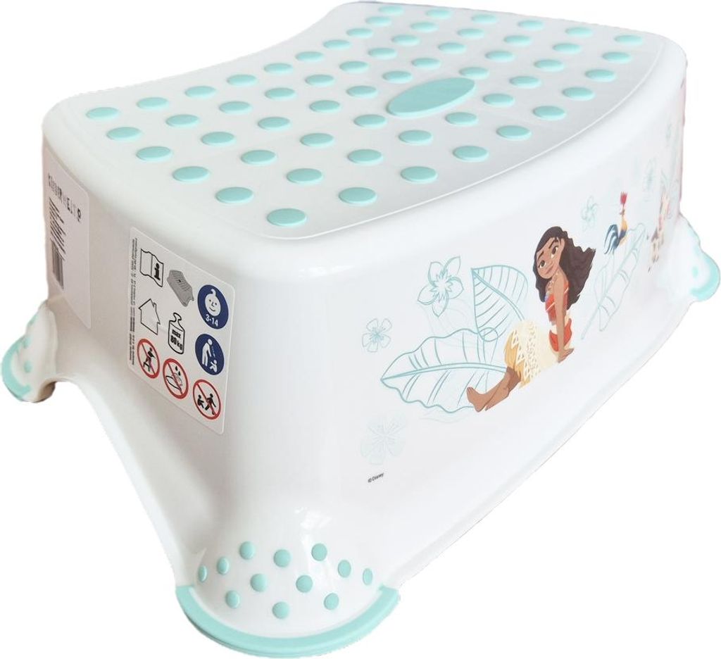 KiNDERWELT Premium Tritthocker für Kinder und Babys, weiß, Tritthocker Stufe für Kleinkinder ab 18 Monaten, abwischbar, rutschfest und BPA-frei