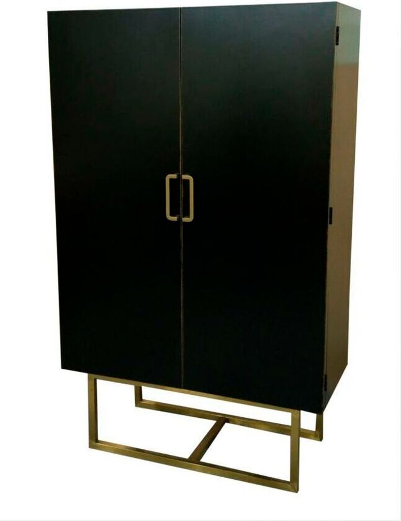 Schrank DKD Home Decor Schwarz Metall Pappel (110 x 50 x 180 cm)