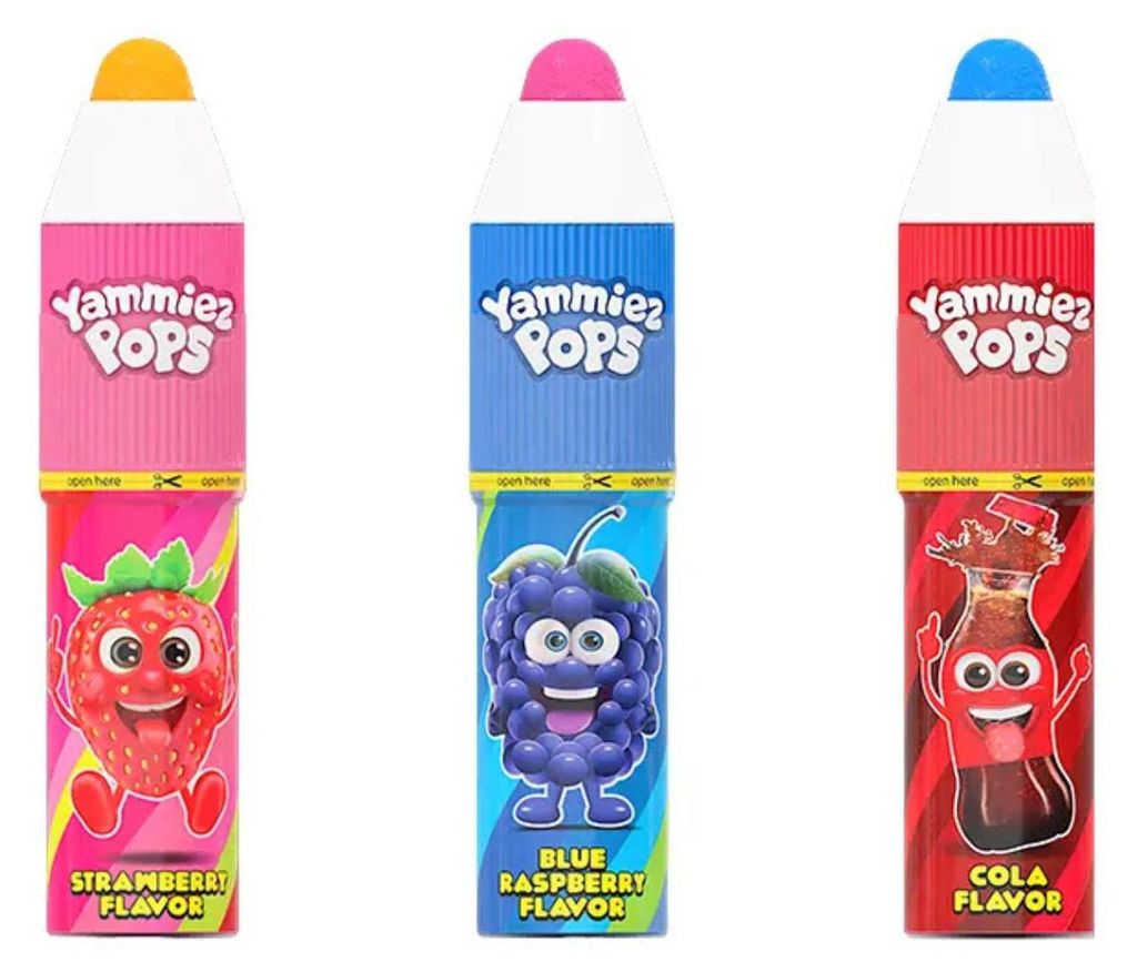 Hussel Yammiez Pops Lolli in Stiftform, 3 Stück Produktbild 