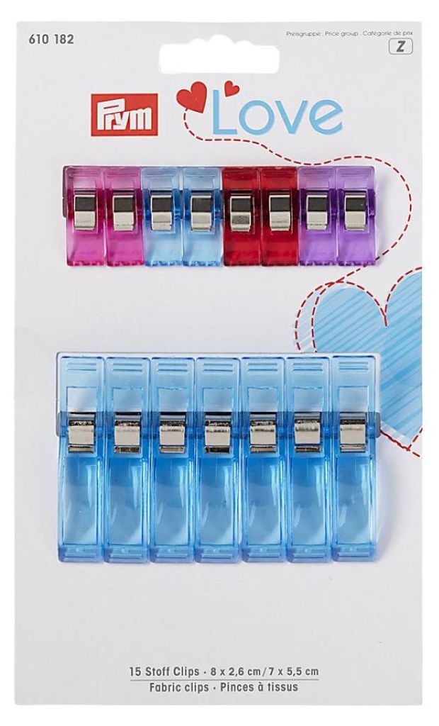 Klipy na látky, 2,6 + 5,5 cm, 15 ks, různé barvy Obrázek produktu 