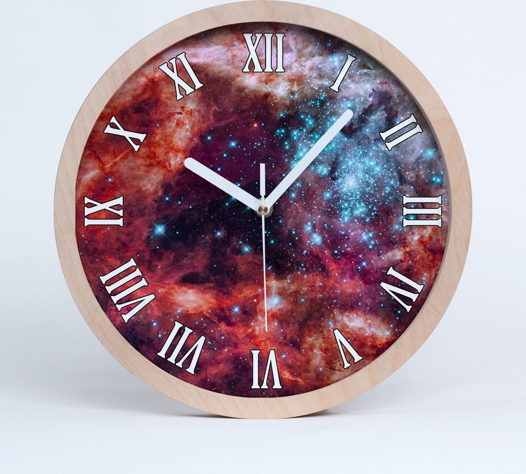 Holzuhr 25fi cm wanduhr - weiße Spitzen - Magellansche Wolke