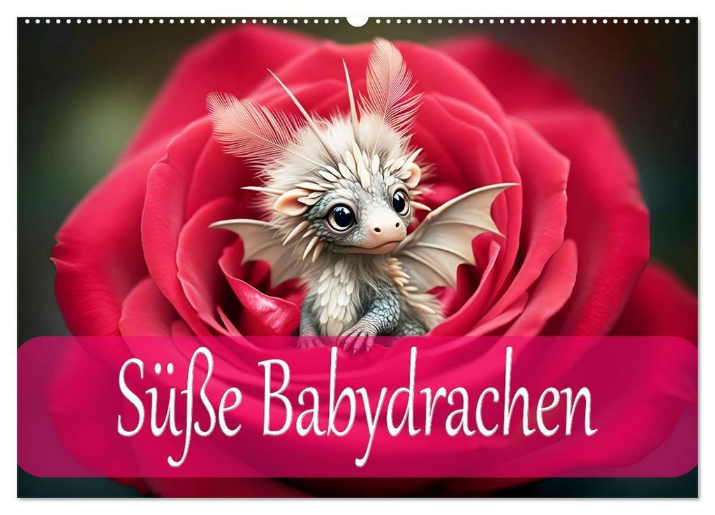 Süße Babydrachen (Wandkalender 2027 DIN A2 quer), CALVENDO Monatskalender