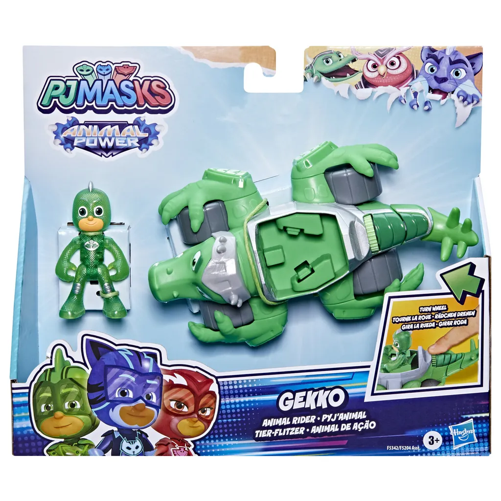 Jouet PJ Masks Animal Riders Deluxe véhicule vert avec fonction saut