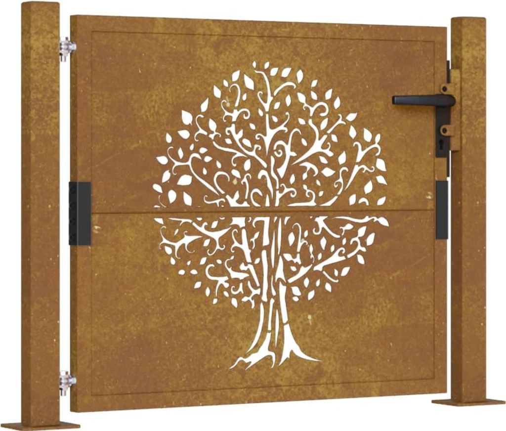 Vidaxl Gate 105x105 cm Baumdesign Acier corten Image du produit 