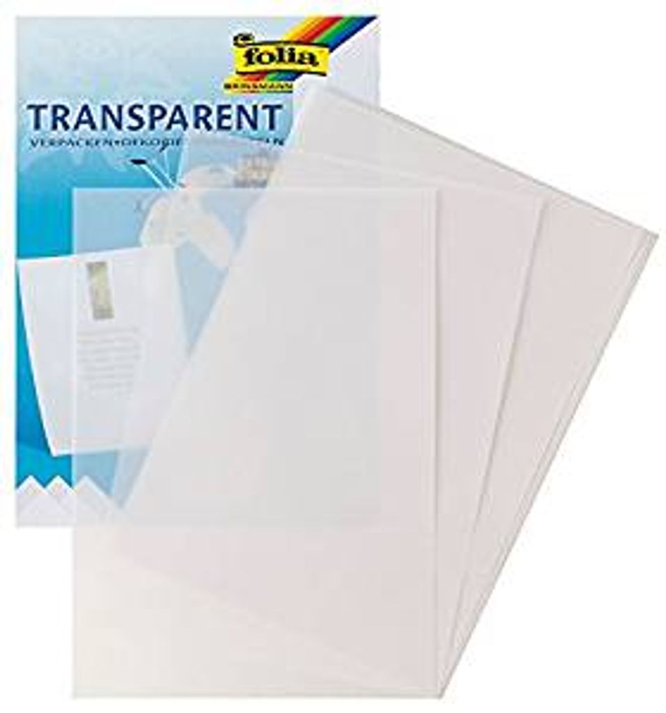 200 x 300 mm 10 Blatt bunt farbig folia Transparentpapier Bastelheft 