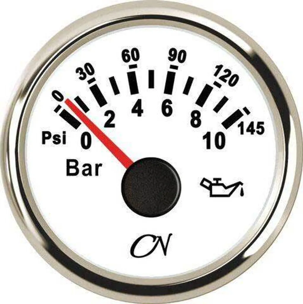 Indicateur pression d'huile pour surveillance moteur 10 bar blanc