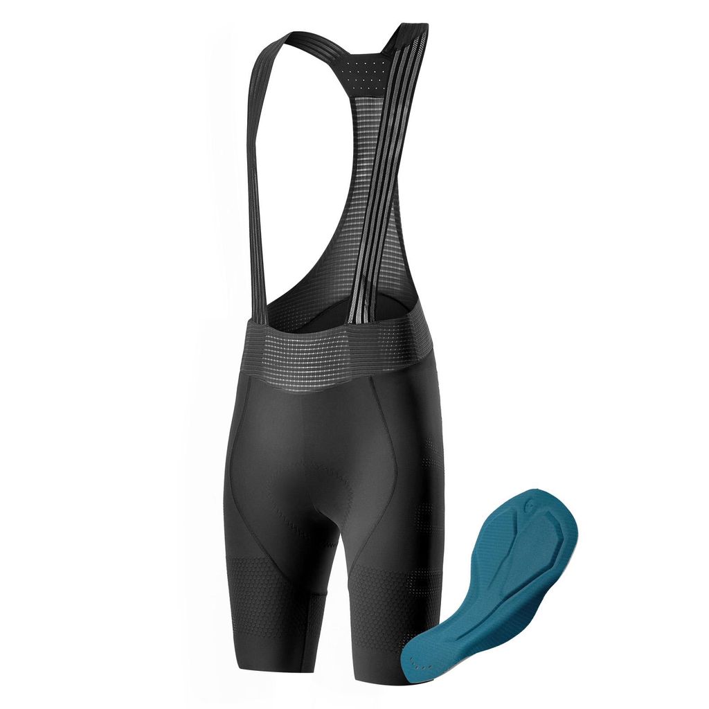ROCKBROS Trägerhose Fahrrad Herren, Ergonomisches Sitzpolster Antirutsch Beinabschluss Bib Shorts Radhose mit Träger für Rennrad MTB S