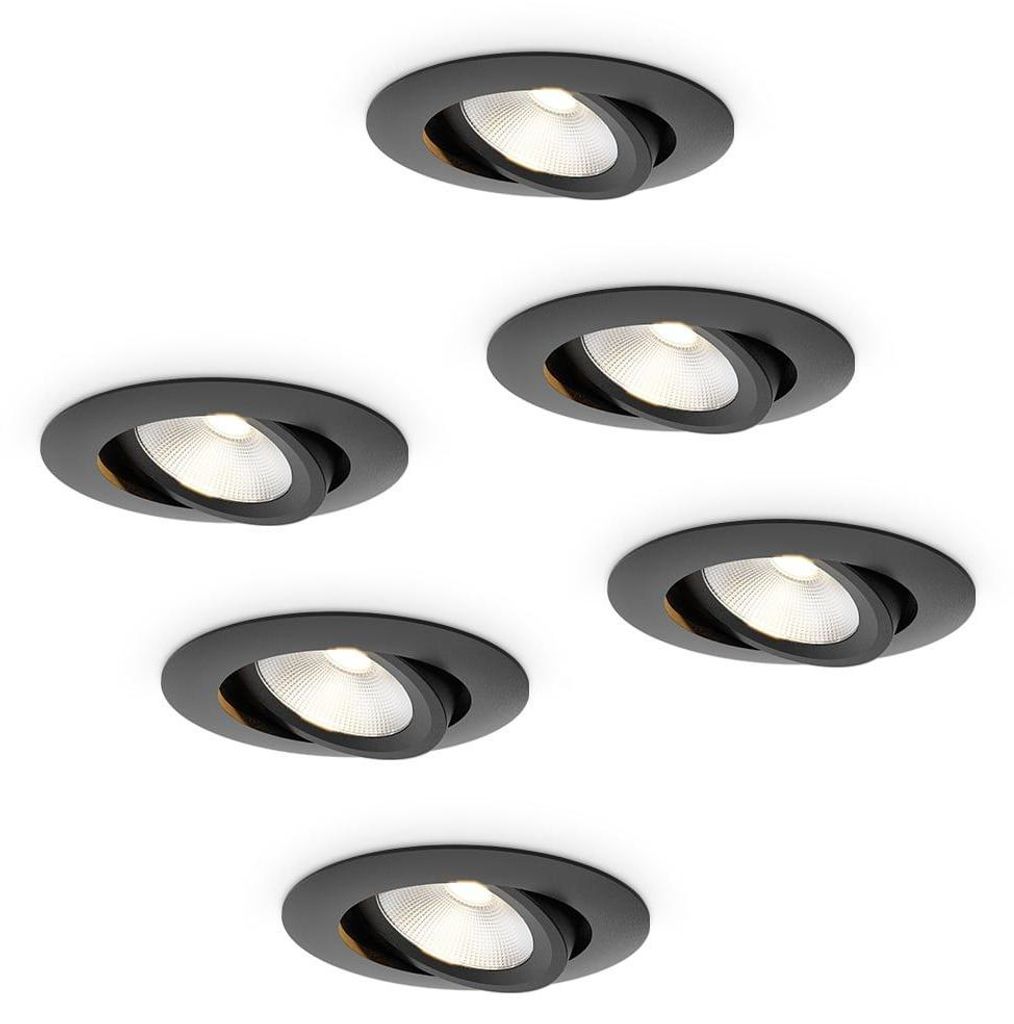 HOFTRONIC - Spots LED encastrables Lugo 5W 450lm 2700K Noir Image du produit 