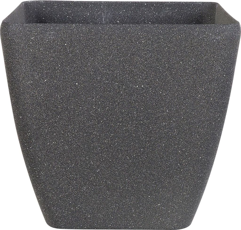 BELIANI Blumenkübel Dunkelgrau 49 x 49 x 49 cm aus Steingemisch und Polyresin in rechteckiger Form Modernes Design