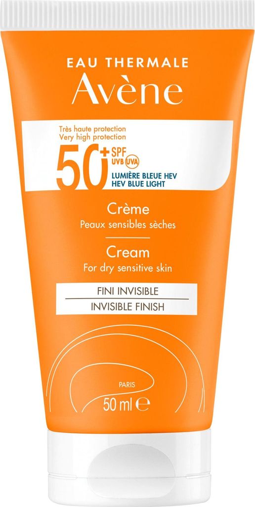 Avène Sonnencreme LSF 50+ für empfindliche trockene Haut invisible finish, 50 ml Creme