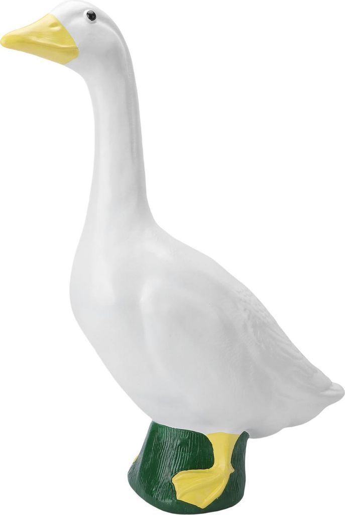 Große weiße Gans-Statue, skurrile Gartendekoration, Kunstharz, Veranda, Außen- und Innendekoration für Hof, Terrasse, Zuhause