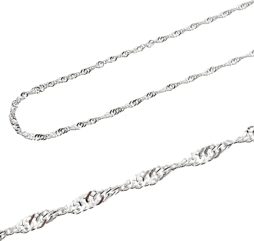 Chaîne Singapour argent 925 de 50 cm pour porter vos médailles et bijoux