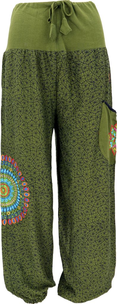 Weite Pluderhose mit Breitem Bund, Mandalastickerei - Produktbild 