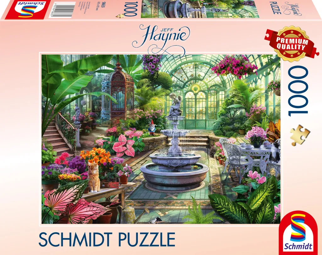 Puzzle calme et détente 1000 pièces Serre Victorienne fleurie
