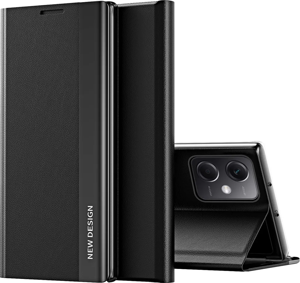 Custodia a Libro Xiaomi Poco X5 - Eleganza in Pelle Nera e Stand