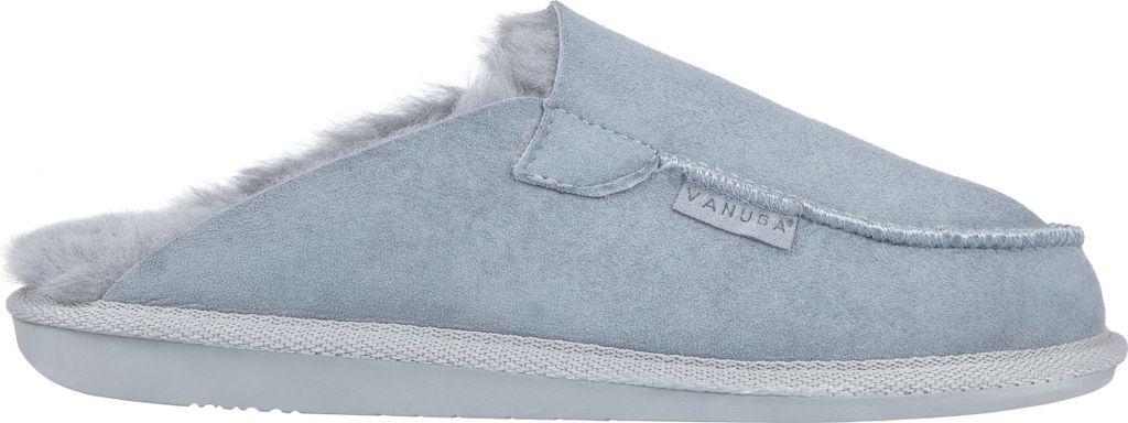 Vanuba - Damen Hausschuhe Awassi Moderne Pantoffeln Echtleder Natur Wolle D005 Grau, Größe 40 EU
