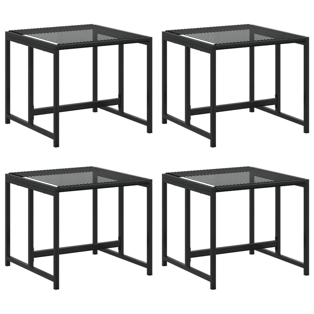 Set 4 Sgabelli Polyrattan Nero Giardino | Design Moderno per Esterni