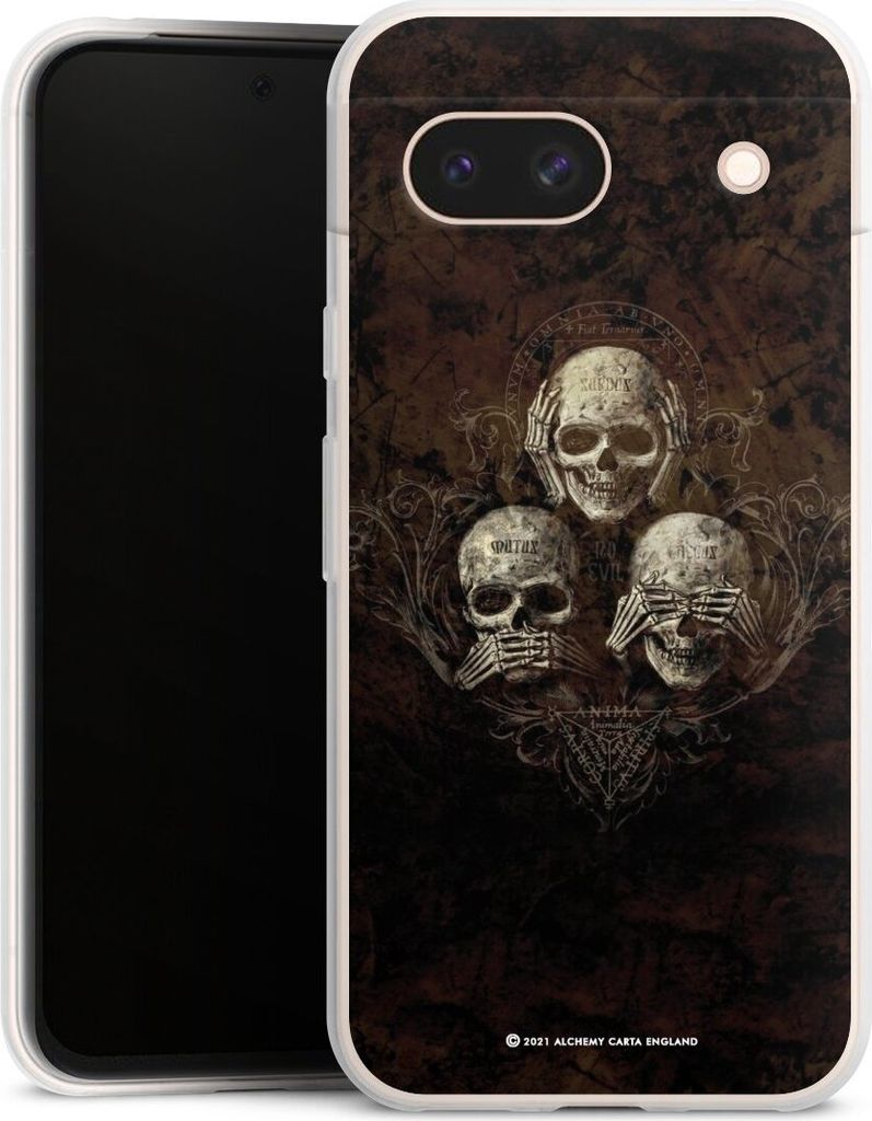 DeinDesign Slim Hülle für Google Pixel 8a Silikon Case Ultra Dünn Handyhülle Art Gothic Totenköpfe