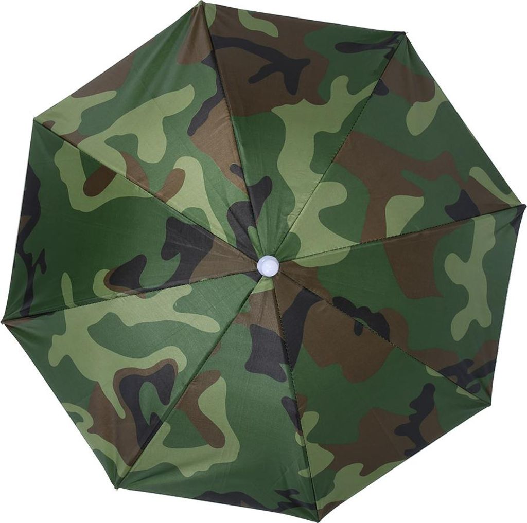 65 cm Sonnenschutz, winddicht, am Kopf montierter Regenschirm, faltbarer Hutschirm (Camouflage)