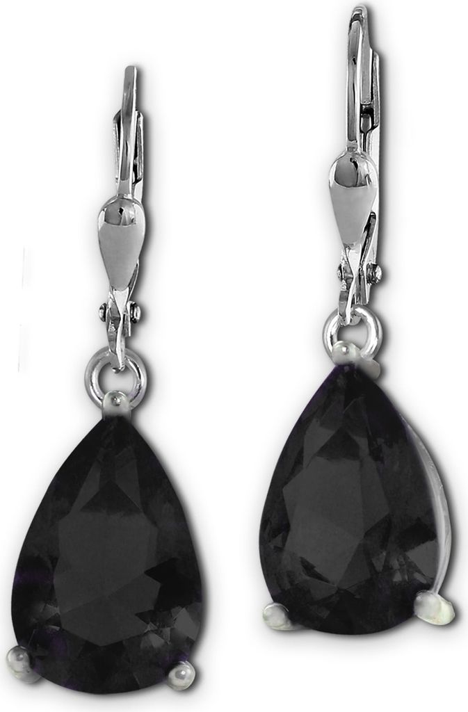 SilberDream Ohrhänger für Damen 925 Silber schwarz Träne Ohrringe SDO520S