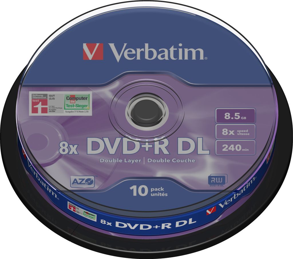 Verbatim DVD+R DL 8.5 GB 10er Spindel Produktbild 
