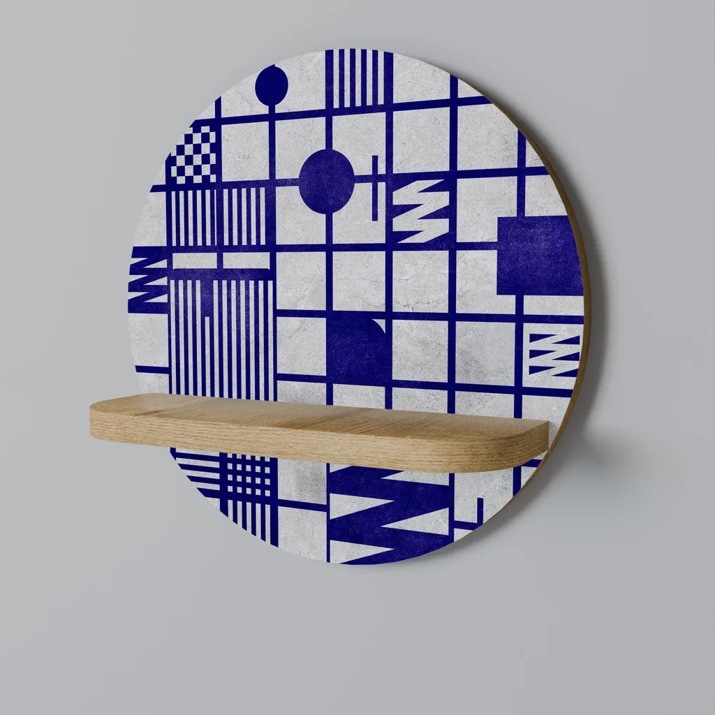 Étagère murale ronde décorative style industriel pour salon et bureau