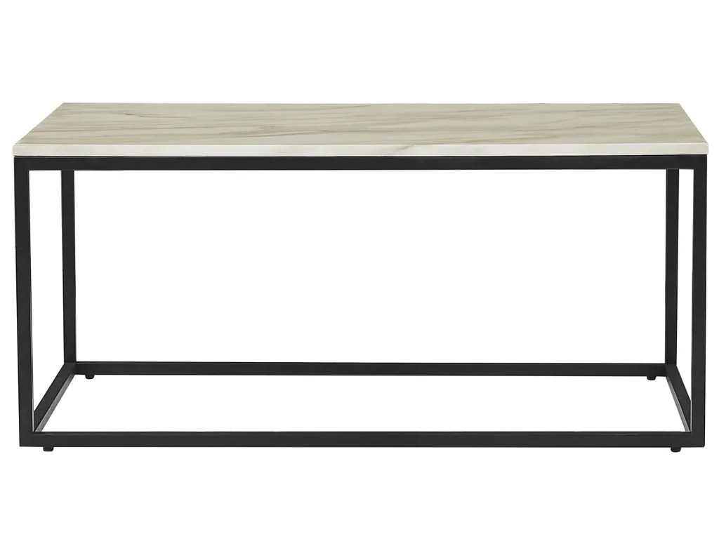 Table basse BELIANI beige et noir 60x100 cm aspect marbre luxe moderne