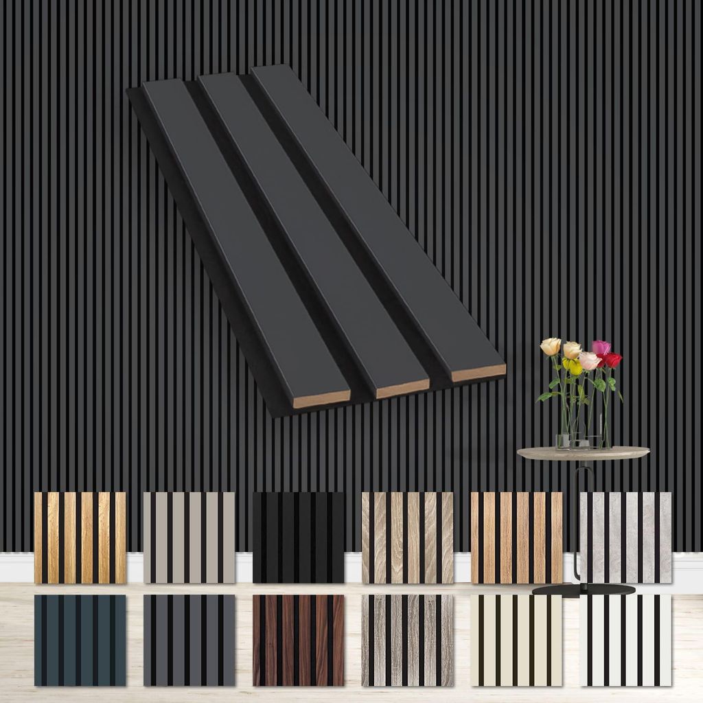 HEXIM Akustikpaneele Musterstück - flexible Lamellenwand Holz MDF Wandpaneele Lamellenverkleidung Wandverkleidung Innendekoration schalldämmend (...