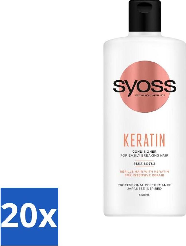 Syoss Keratin Conditioner - Conditioner - Keratin - 440 ml - Vorteilspack - 20 Stücke