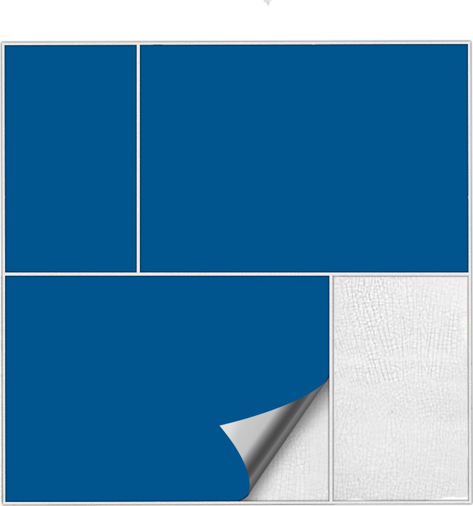 Kiwistar Fliesenaufkleber Enzianblau Seidenmatt - 14,5 x 24,5 cm - 50 Stück - Klebefliesen Fliesenmuster Stickerfliesen Wandfliesen überkleben