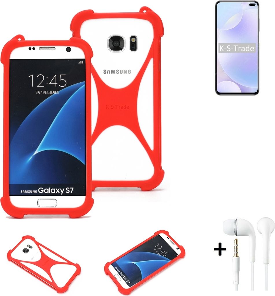 Handy-hülle + Kopfhörer kompatibel mit Xiaomi Redmi K30 5G Racing Edition Schutz-hülle Bumper Silikon Schutz Hülle Cover Case Silikoncase