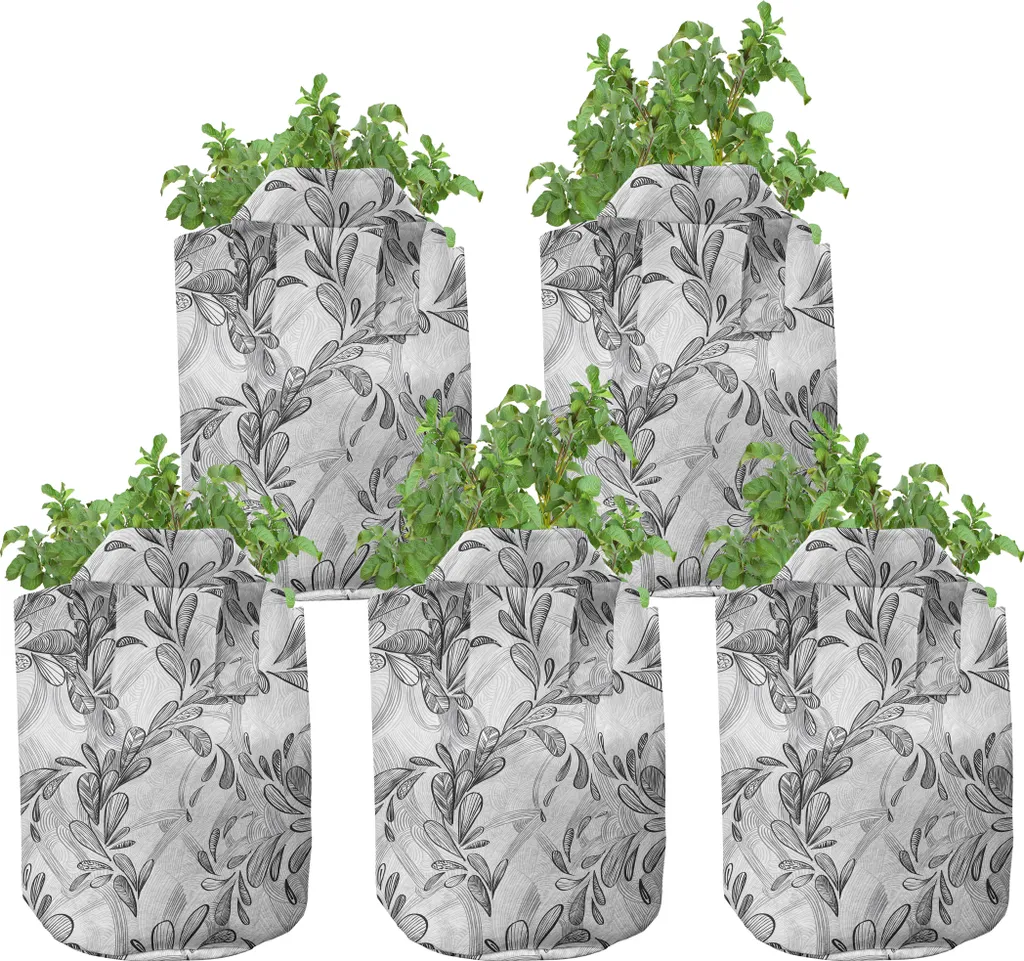 Sac de plantation en feutre noir et gris 5 gallons pour jardinage