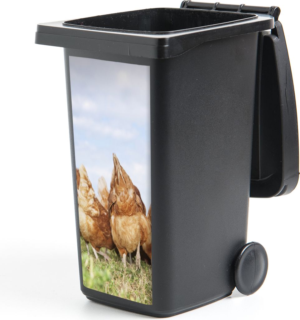 MuchoWow Mülltonnenaufkleber Hühner auf dem Feld 38x80 cm - Behälteraufkleber - Mülleimer-Aufkleber - Container-Aufkleber