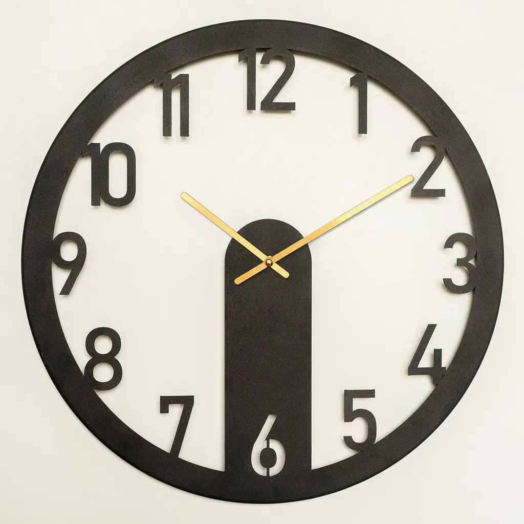 Horloge Murale Design Noir en Acier 48 cm Pendule Décorative Opviq Etta