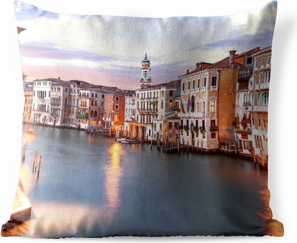 MuchoWow Outdoor Kissen - Der Canal Grande in Venedig - 45x45 cm - Wetterfest - Lounge Kissen - Fotokissen - Dekoratives Kissen