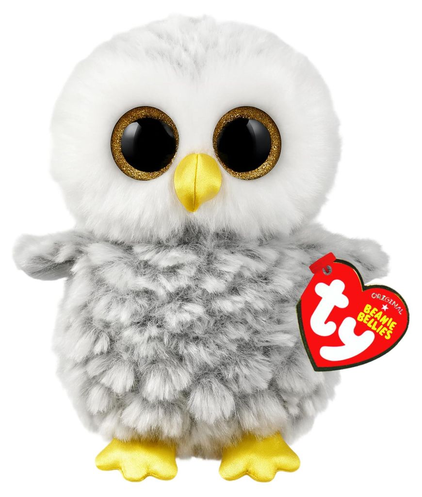 TY Beanie Boo, tamaño regular, 15 cm, búho blanco llamado Imagen del producto 